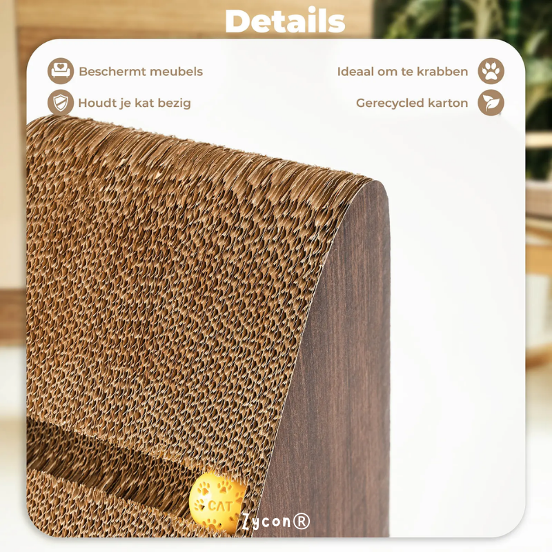 Zycon® | Luxe krasbank Cleo Medium – Driehoekig model Kraskarton Donker