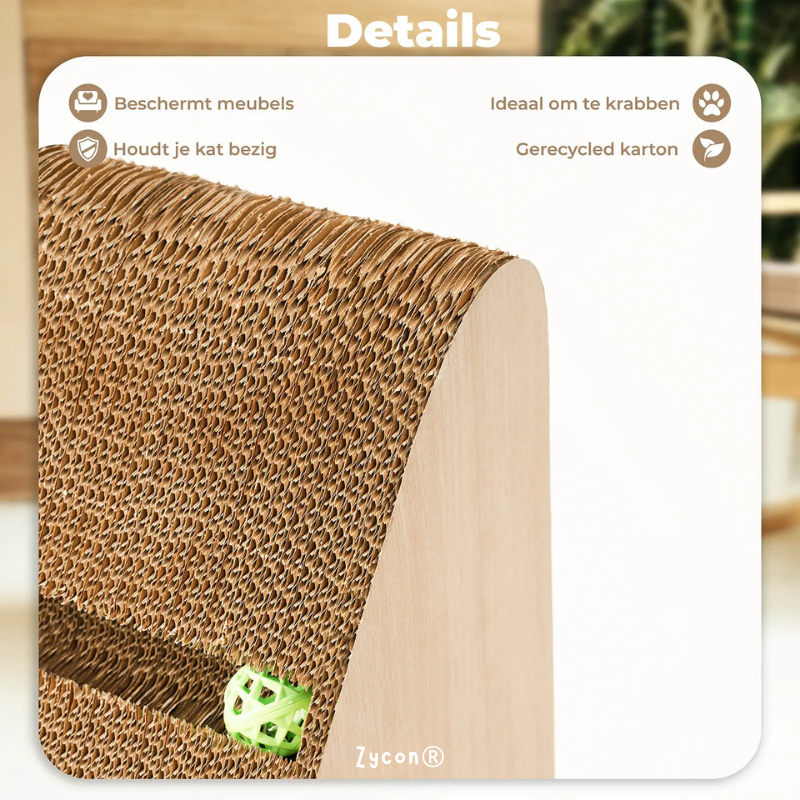 Zycon® | Luxe krabbank Zoey XL – Driehoekig model Krabkarton Licht