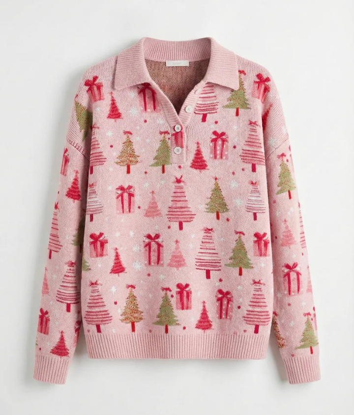 Zycon® | Roze kersttrui met speelse winterdetails