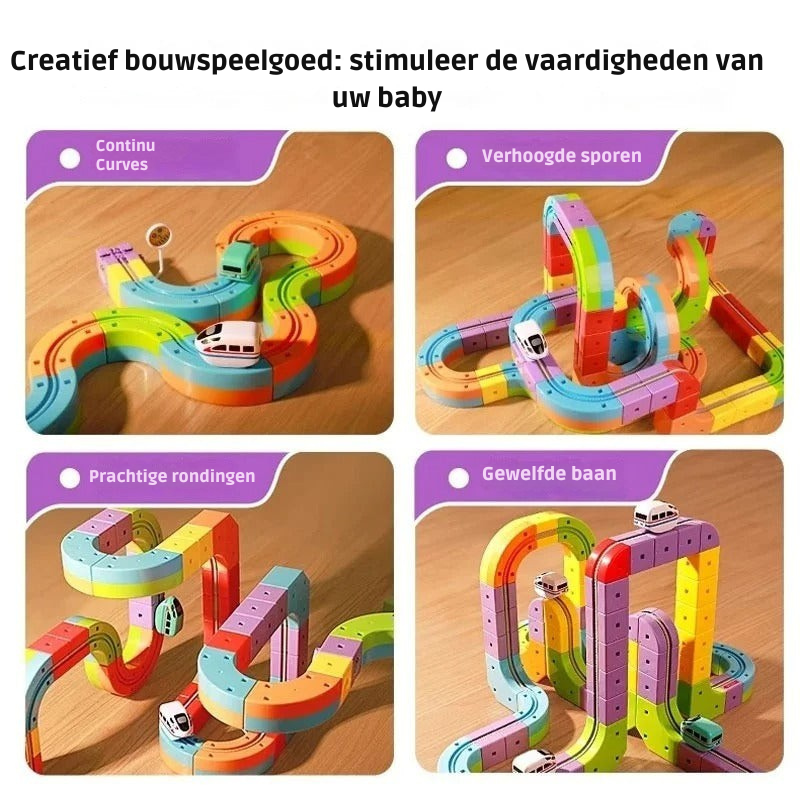 Magische railkubusbaan kinderspeelgoed
