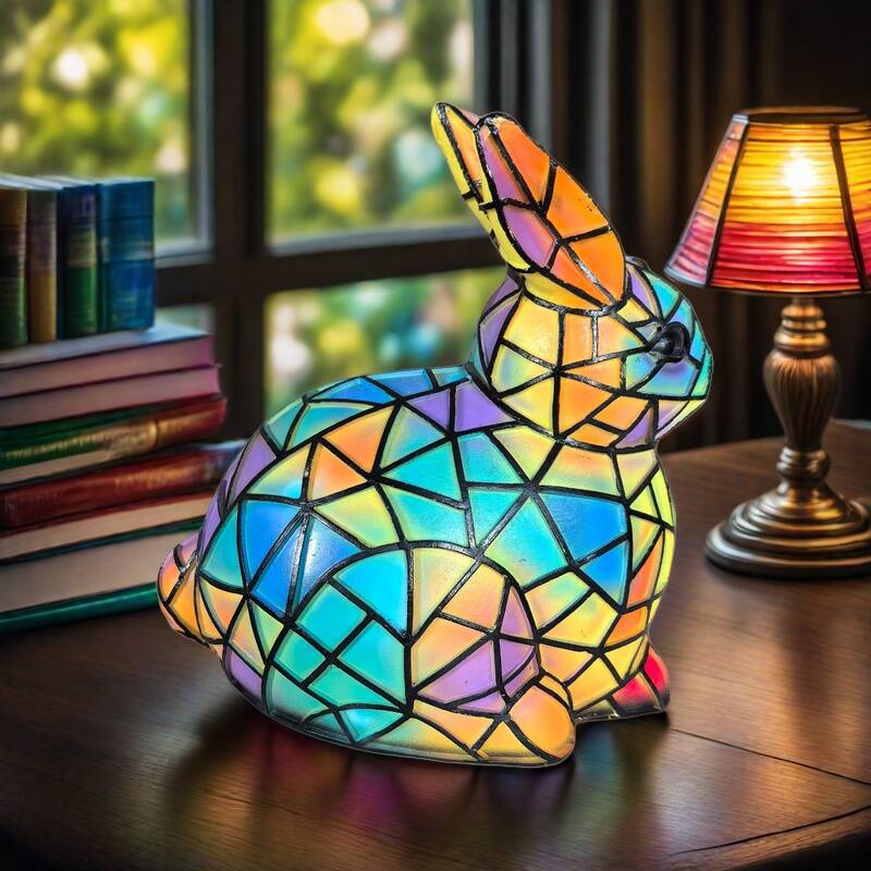 Lapinou – Konijnenlamp van magisch gekleurd glas