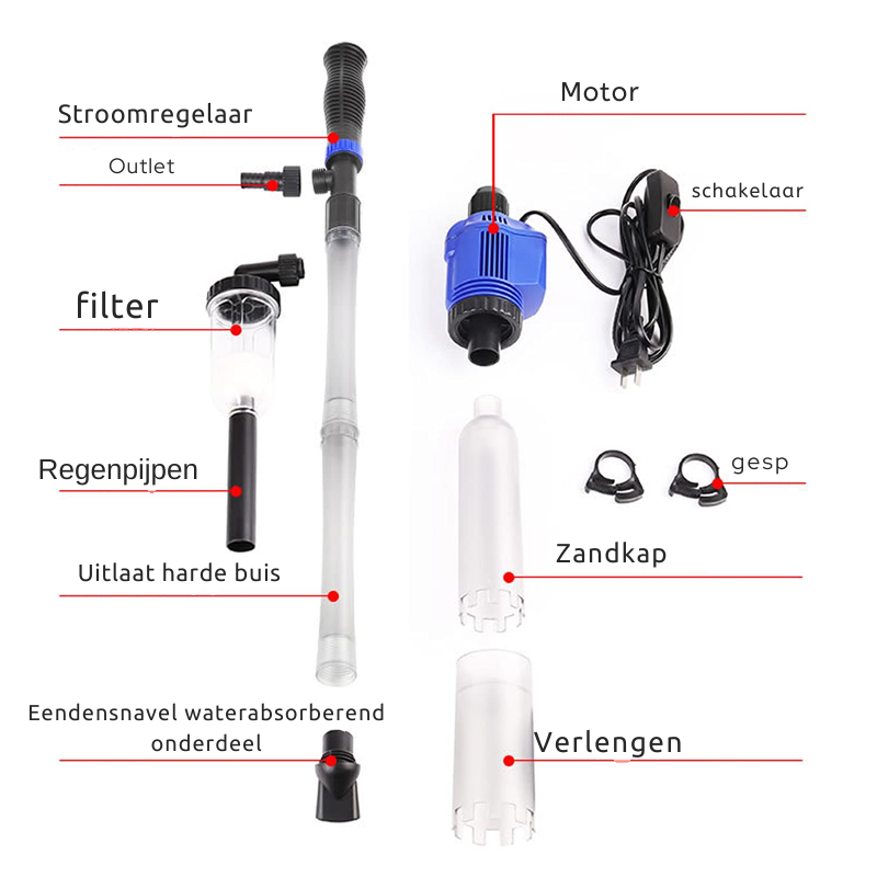 Waterwisselaar en aquariumfilterreiniger met elektrische zuigkracht 🐠🔧 - Maak het onderhoud van uw aquarium gemakkelijker!