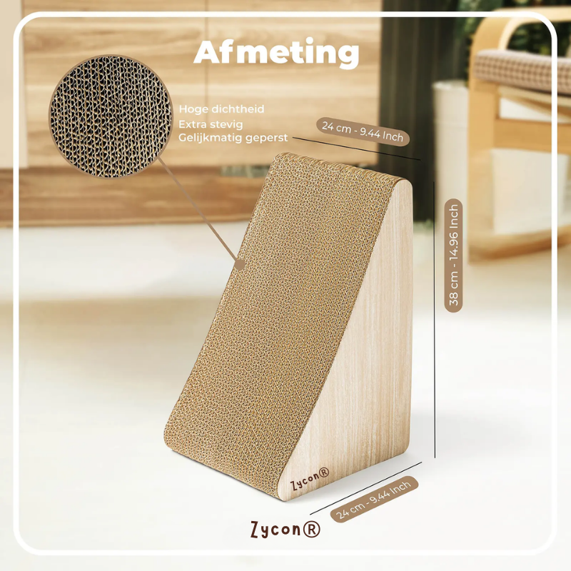 Zycon® | Luxe krasbank Tux Small – Driehoekig model Kraskarton Licht