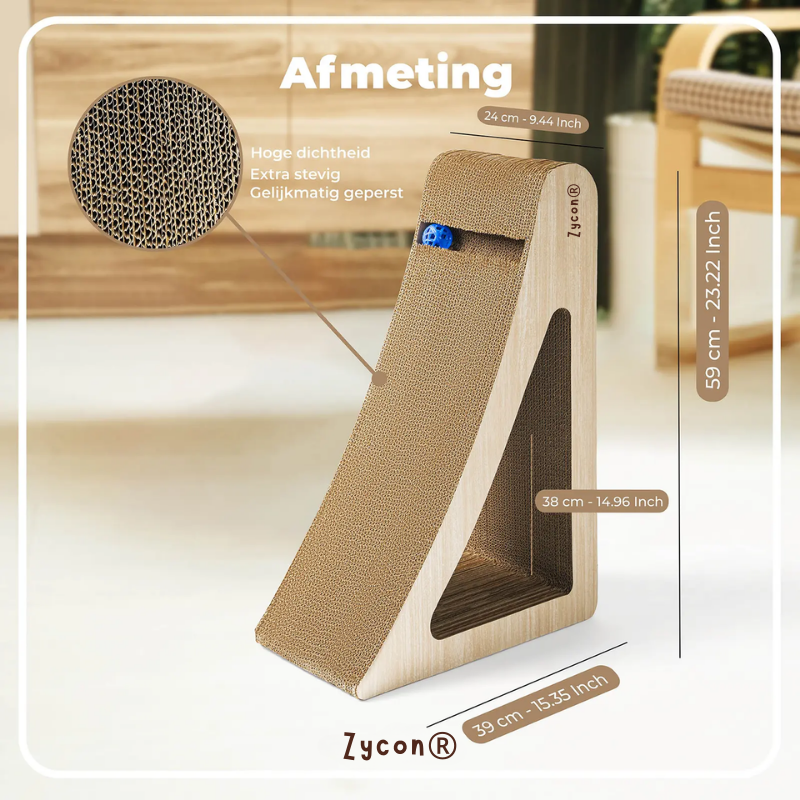 Zycon® | Luxe krasbank Ivy Large – Driehoekig model Kraskarton Licht