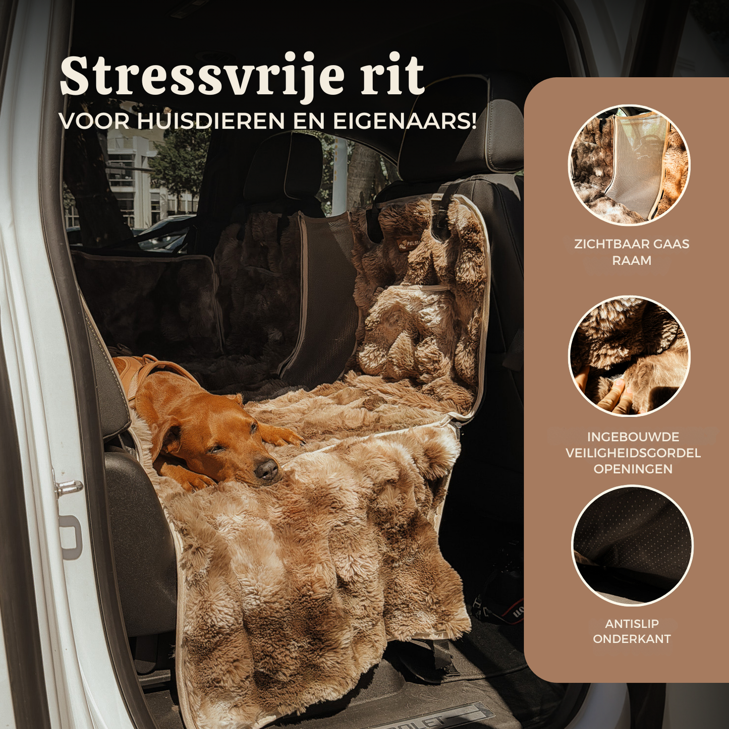 Luxe volledige achterbankbeschermer + gratis kalmerende deken