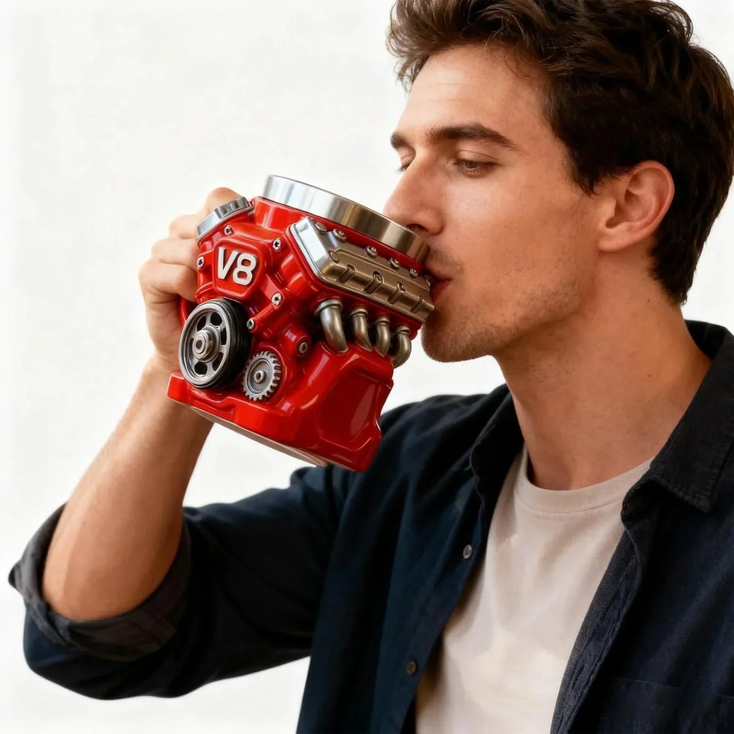 Retro V8 Motor Mok | Ouderwetse Drinkbeker - Theekop Met Handvat Retro V8 Motor Mok | Ouderwetse Drinkbeker - Theekop Met Handvat