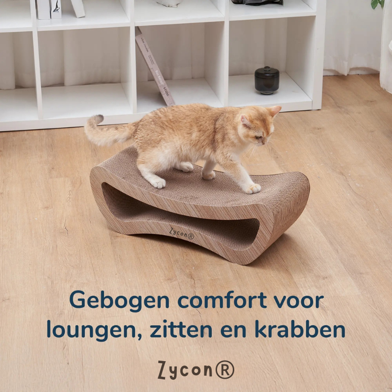 Zycon® | Luxe krabbank Leo Medium – Krabkarton en krabmeubels hout