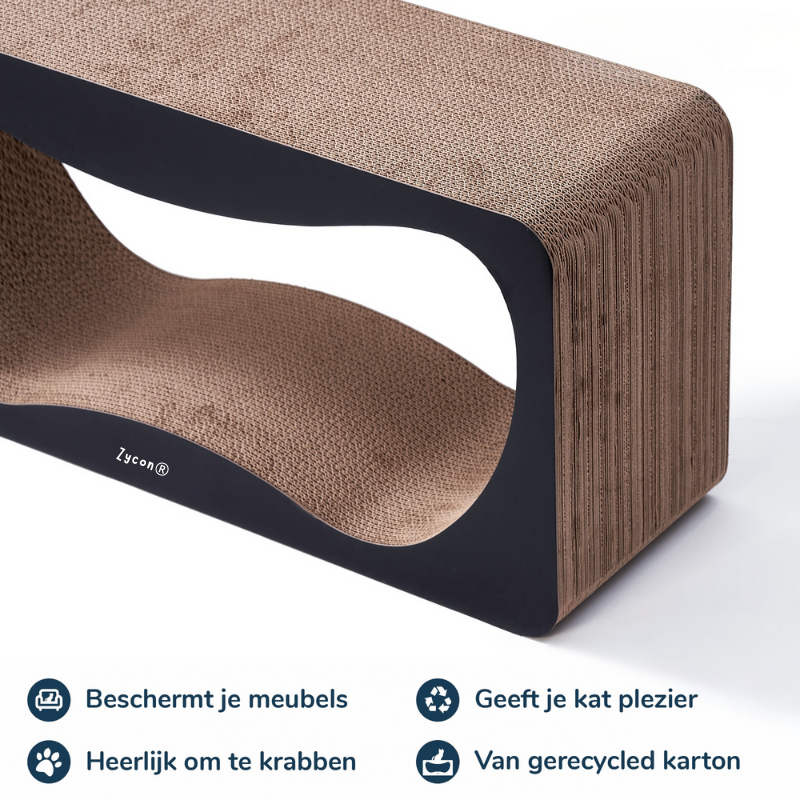 Zycon® | Luxe krabbank Luna XL – Krabkarton en krabmeubels donker