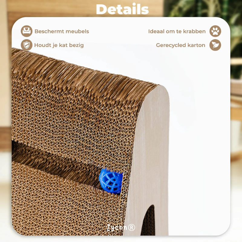 Zycon® | Luxe krasbank Ivy Large – Driehoekig model Kraskarton Donker