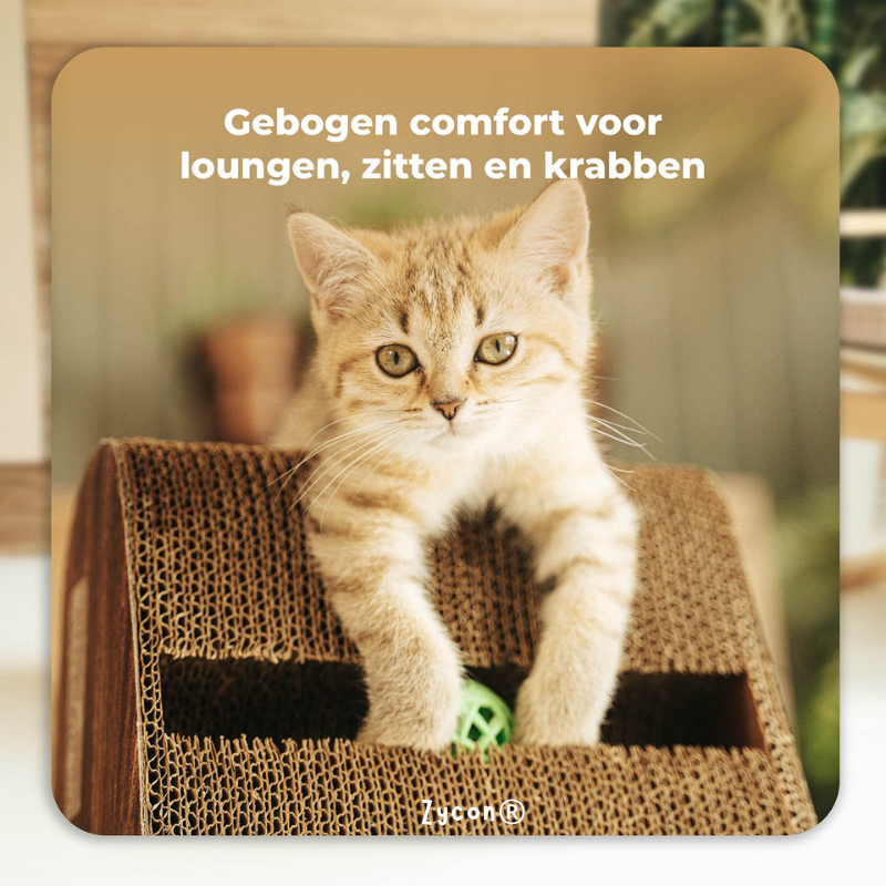 Zycon® | Luxe krasbank Ivy Large – Driehoekig model Kraskarton Donker