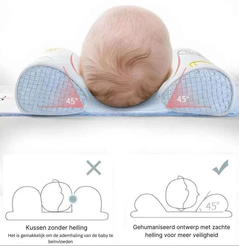 Verstelbaar kussen voor het vormen van het hoofdje van pasgeboren baby's