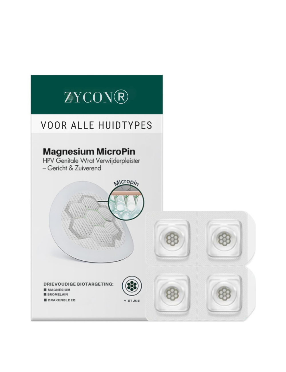 Zycon® Magnesium MicroPin HPV Genitale Wrat Verwijdering Patch