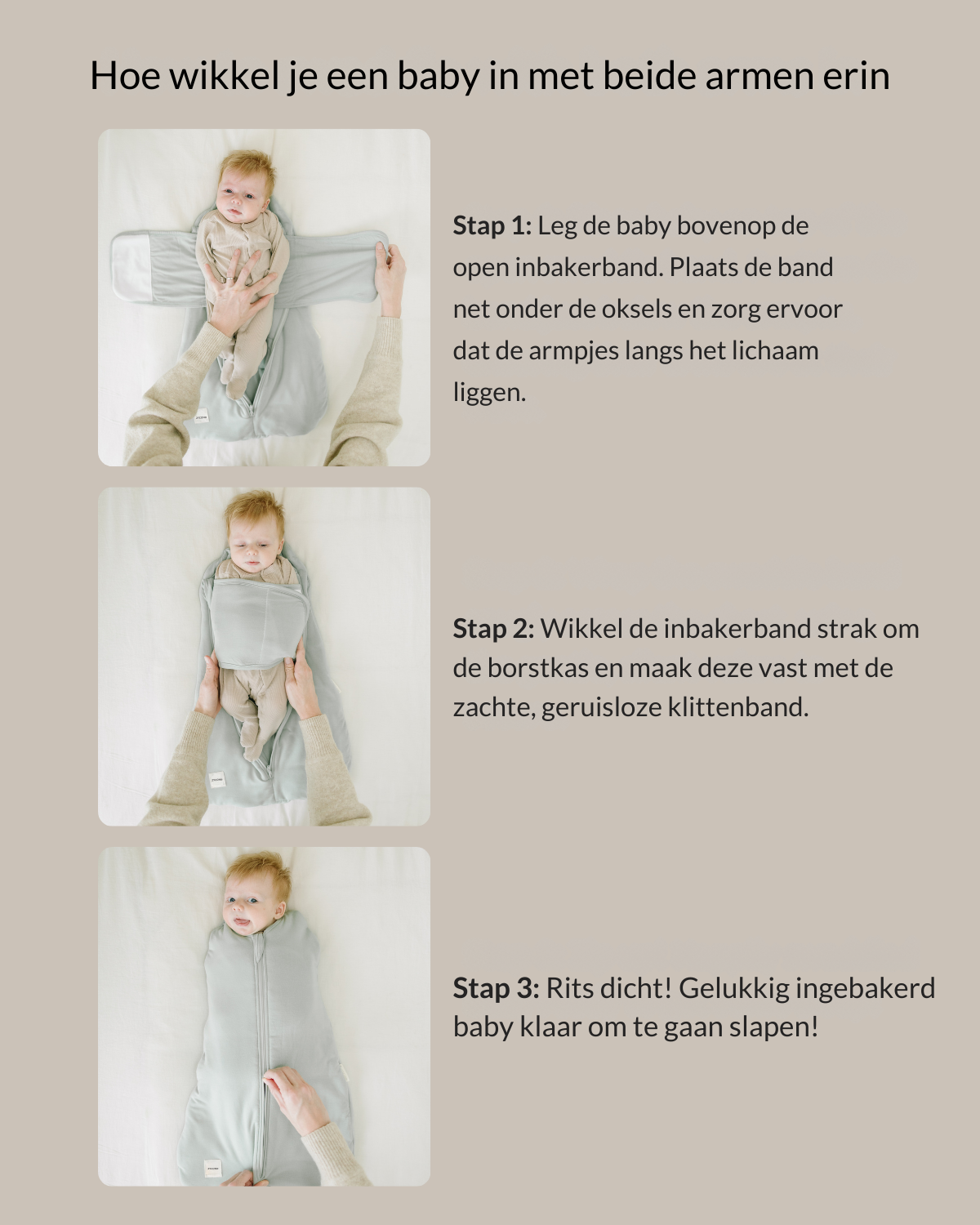2-in-1 Bamboe Inbakerslaapzak voor Baby‘s (0-6 maanden)