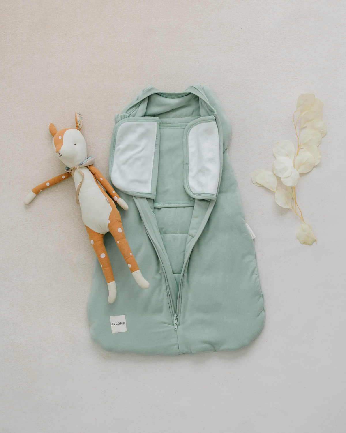 2-in-1 Bamboe Inbakerslaapzak voor Baby‘s (0-6 maanden)