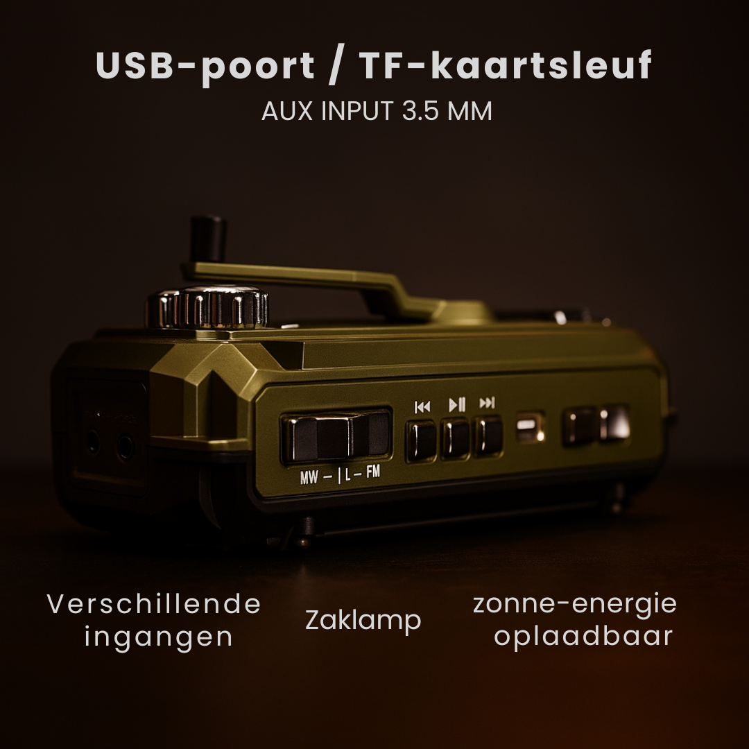 Altijd voorbereid met de Zycon® 3-in-1 Noodradio: opladen, radio en zaklamp in één