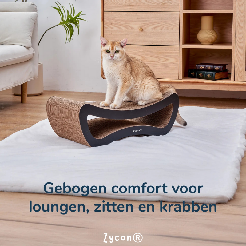 Zycon® | Luxe krabbank Leo Medium – Krabkarton en krabmeubels donker