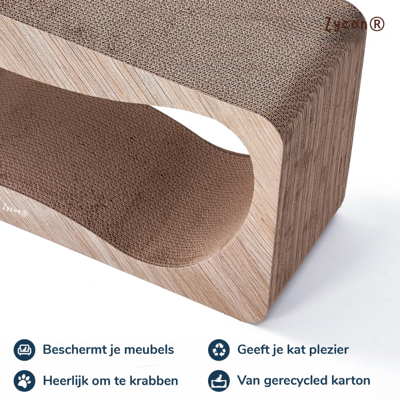 Zycon® | Luxe krabbank Luna XL – Krabkarton en krabmeubels van hout