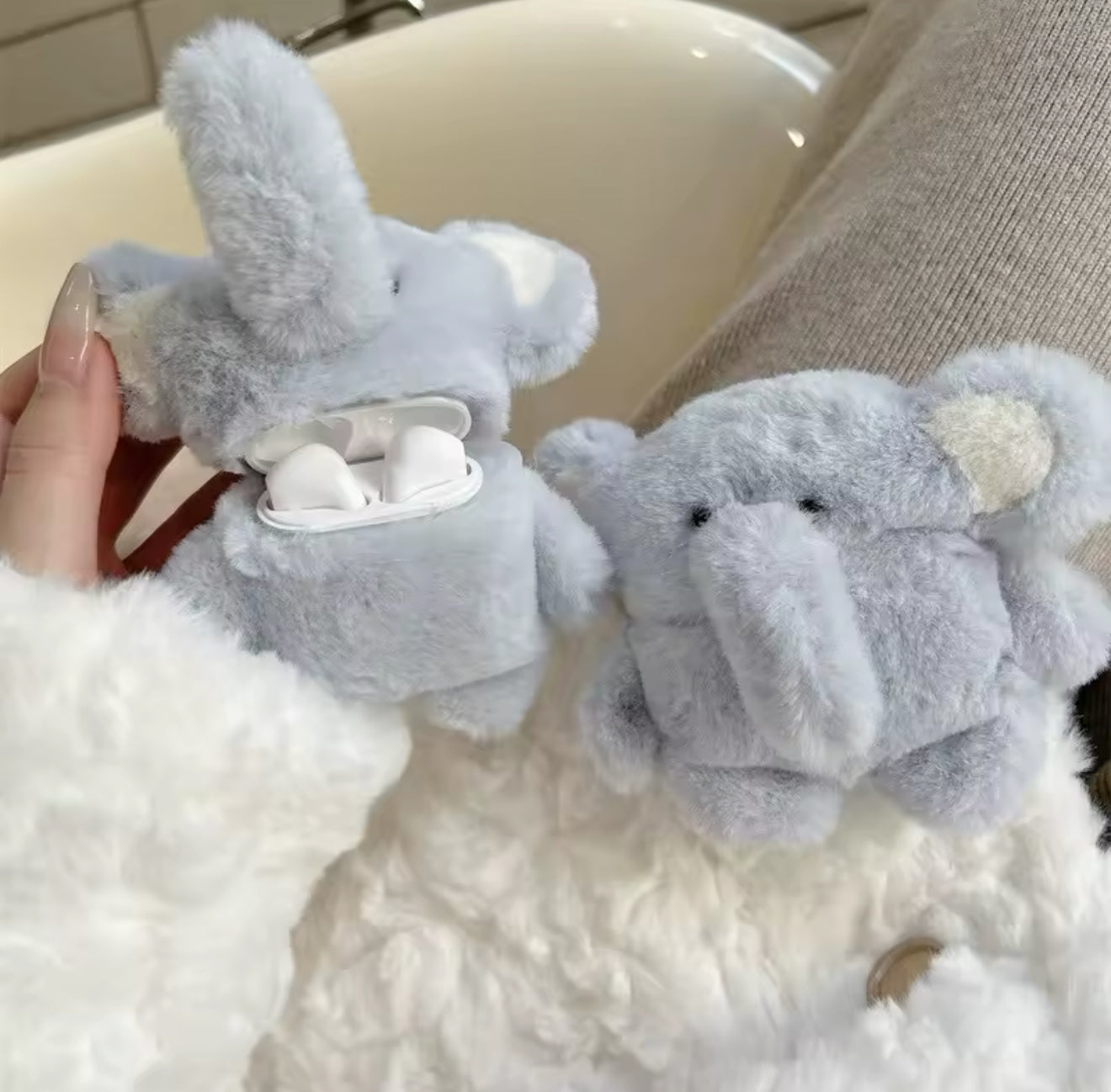 🐻Pluche teddybeer AirPods-hoesje🐘