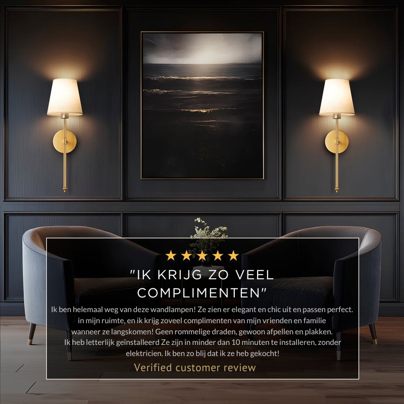 DRAADLOZE WANDLAMPEN (SET VAN 2)