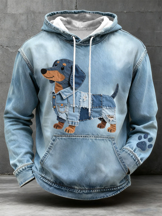 Herenhoodie Patchwork Art Jamnik-motief