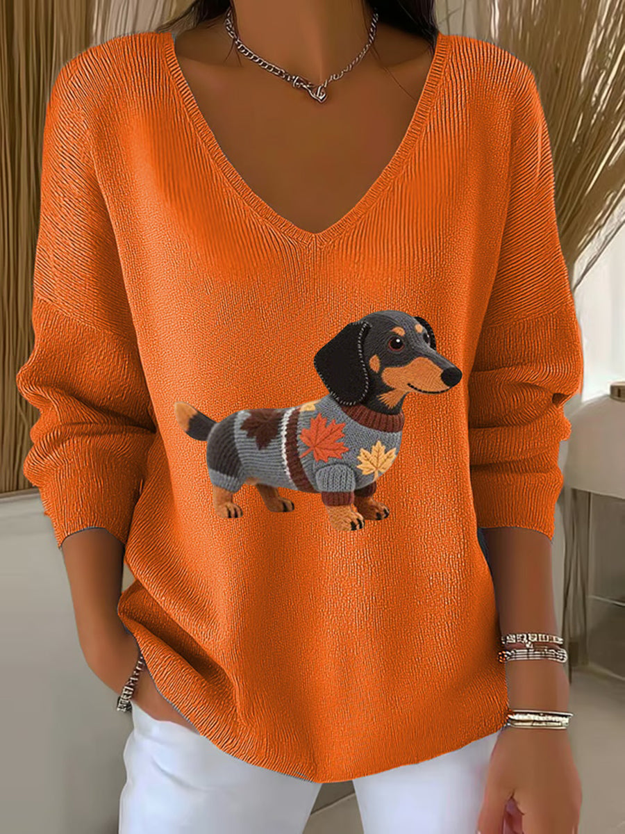 Geribbelde V-hals top voor dames