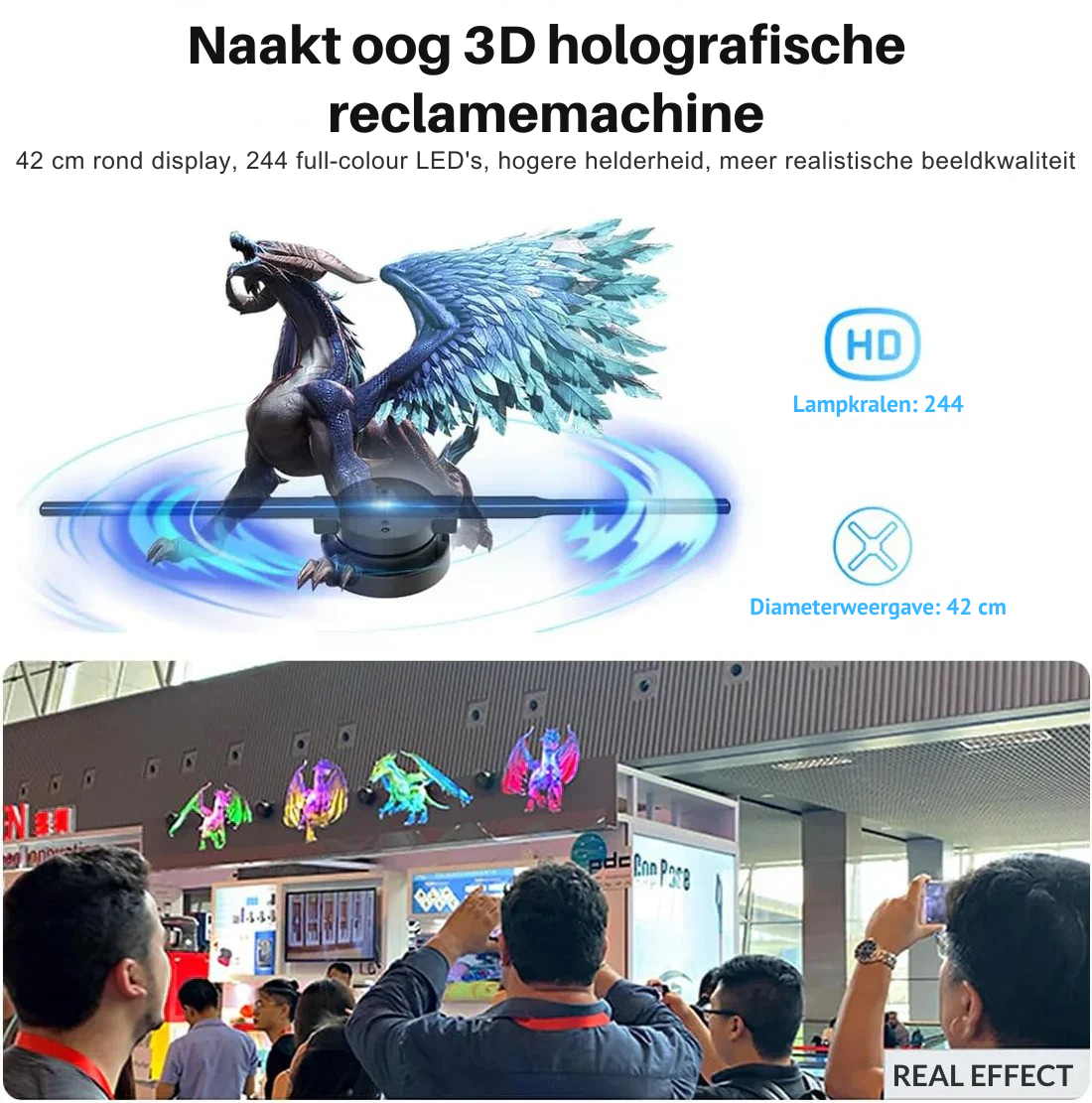 3D-hologram LED-ventilatorprojector